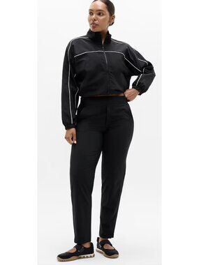 ATHLETA Brooklyn Mid Rise Ankle Pant in Black Size 14 Athleisure Travel Comfort